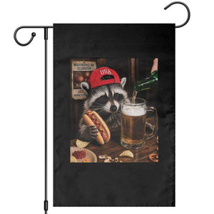 Patriotic USA Raccoon Drinking Beer Garden Flag 4th of July Meme