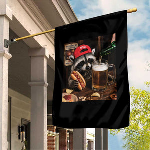 Patriotic USA Raccoon Drinking Beer Garden Flag 4th of July Meme