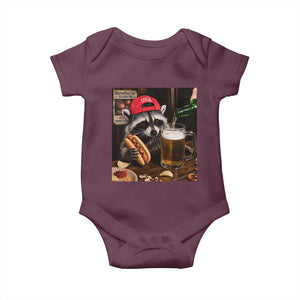 Patriotic USA Raccoon Drinking Beer Baby Onesie 4th of July Meme