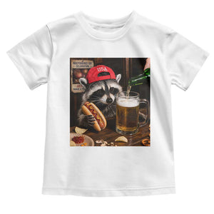 Patriotic USA Raccoon Drinking Beer Toddler T Shirt 4th of July Meme
