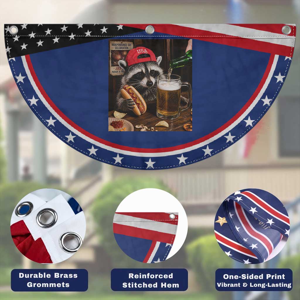 USA Raccoon Drinking Beer Patriotic Fan Flag 4th of July Meme