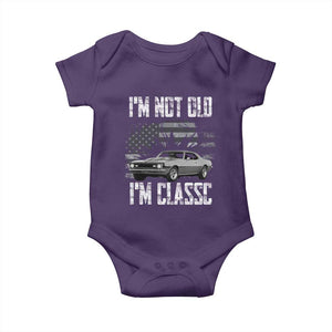 I'm Not Old I'm Classic Baby Onesie Retro American Muscle Car Classic USA