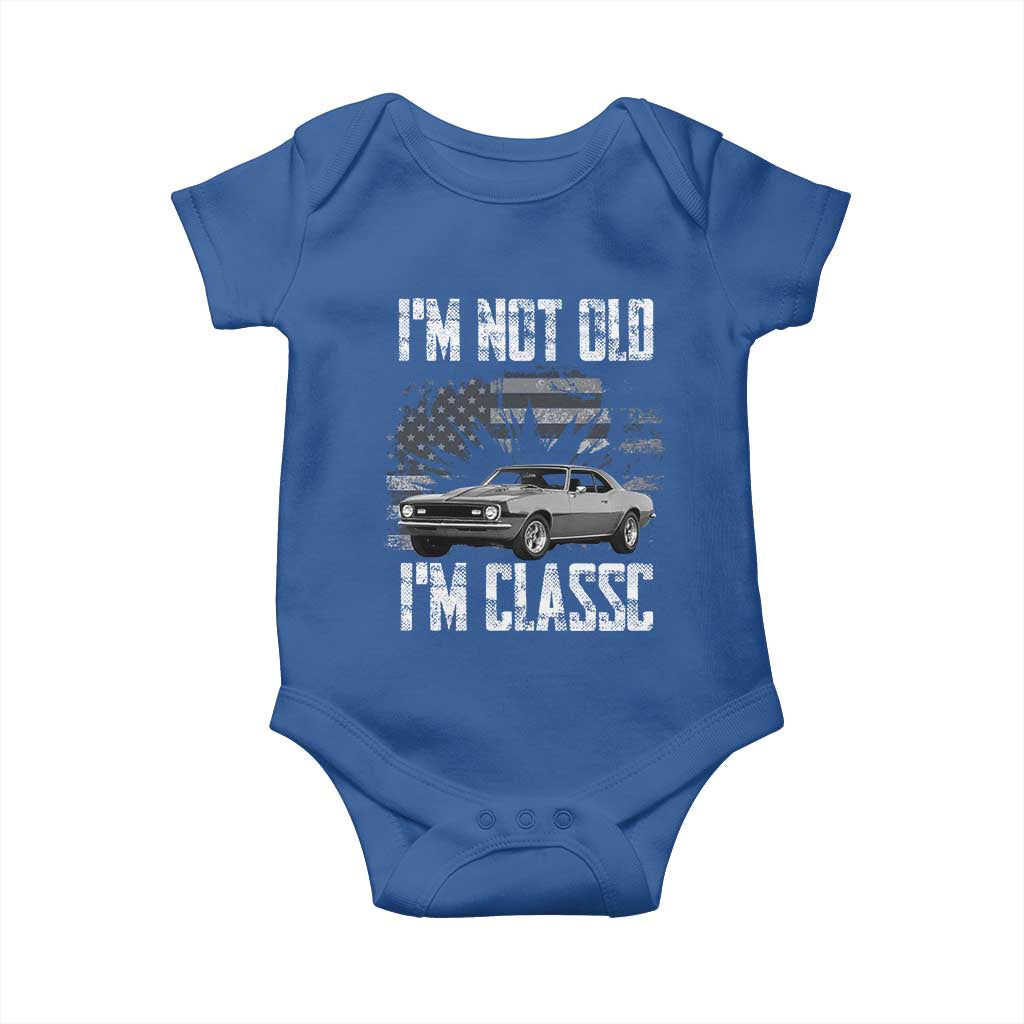 I'm Not Old I'm Classic Baby Onesie Retro American Muscle Car Classic USA