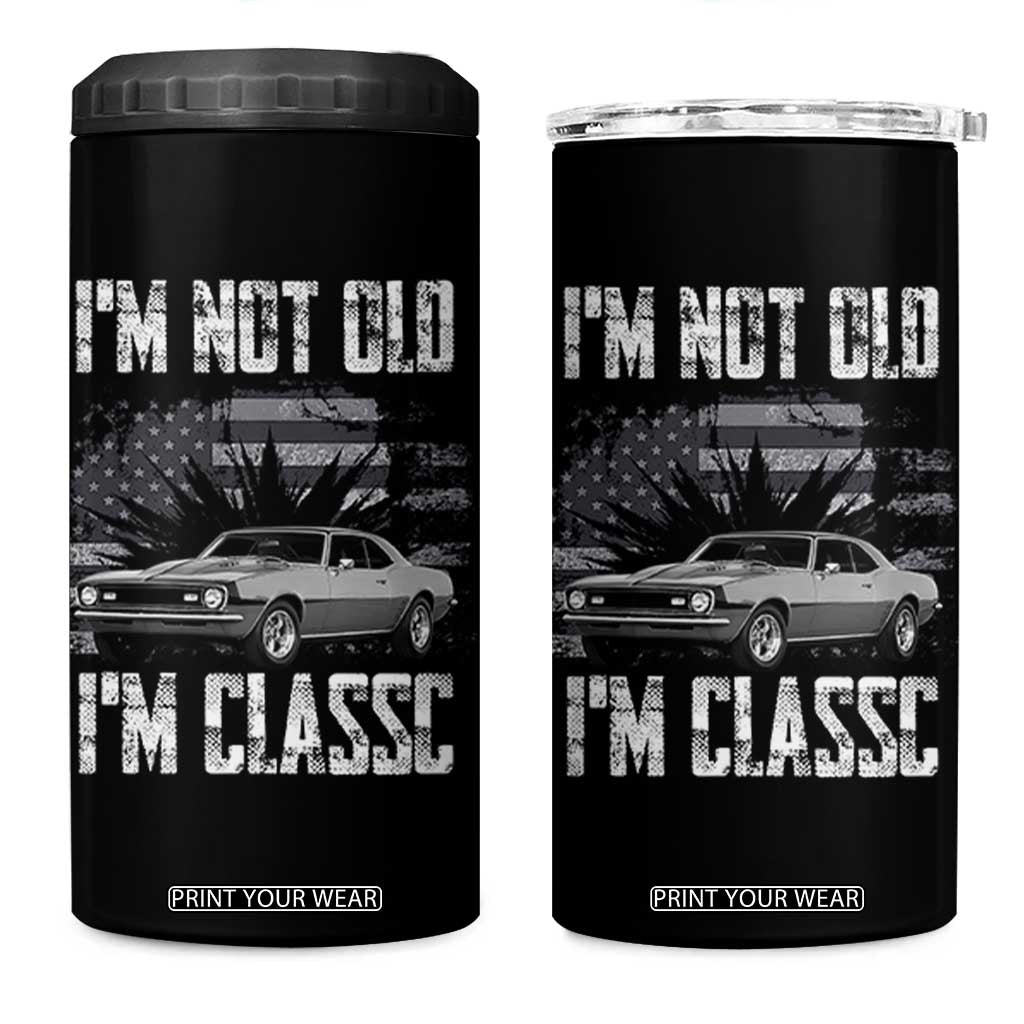 I'm Not Old I'm Classic 4 in 1 Can Cooler Tumbler Retro American Muscle Car Classic USA