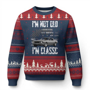 I'm Not Old I'm Classic Ugly Christmas Sweater Retro American Muscle Car Classic USA