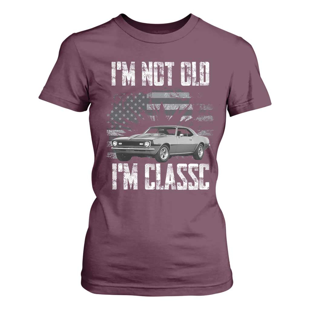 I'm Not Old I'm Classic T Shirt For Women Retro American Muscle Car Classic USA