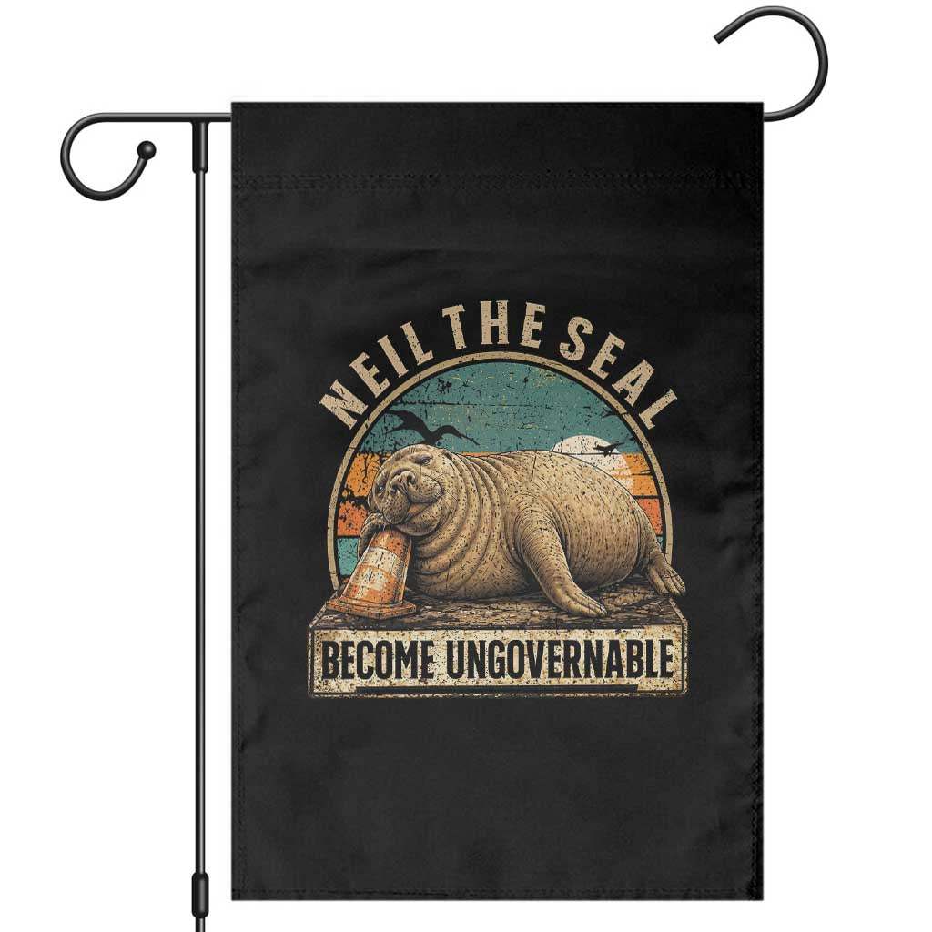 Neil The Seal Become Ungovernable Garden Flag Funny Elephant Seal Meme TS14 Black Print Your Wear