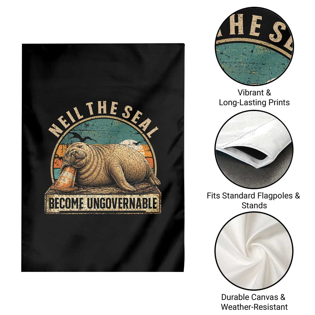 Neil The Seal Become Ungovernable Garden Flag Funny Elephant Seal Meme TS14 Print Your Wear