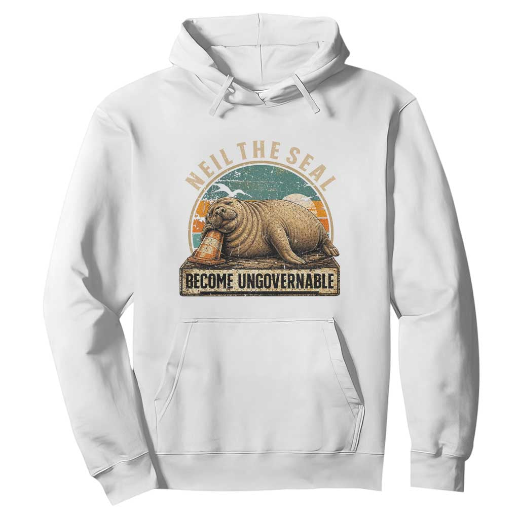 Neil The Seal Become Ungovernable Hoodie Funny Elephant Seal Meme TS14 White Print Your Wear