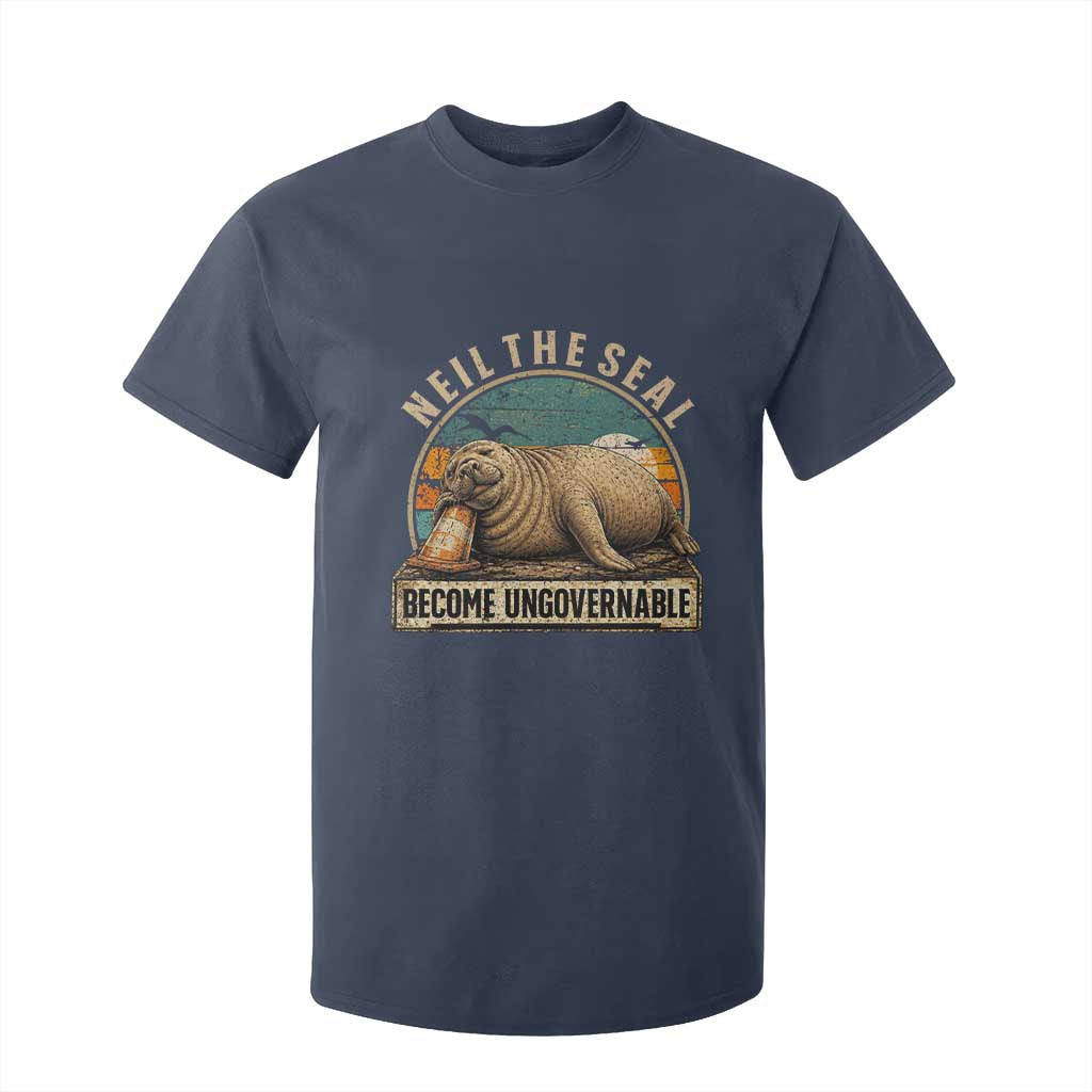 Neil The Seal Become Ungovernable T Shirt For Kid Funny Elephant Seal Meme TS14 Navy Print Your Wear