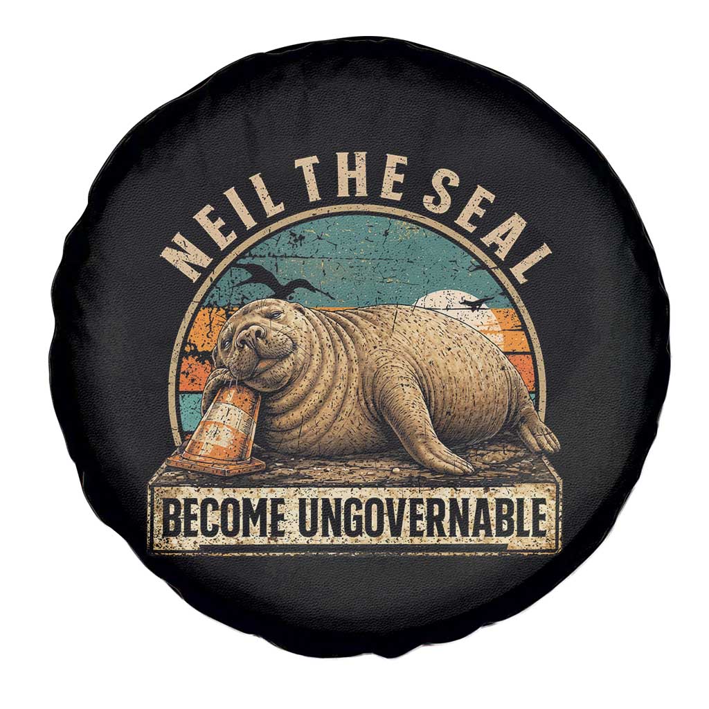 Neil The Seal Become Ungovernable Spare Tire Cover Funny Elephant Seal Meme TS14 Print Your Wear