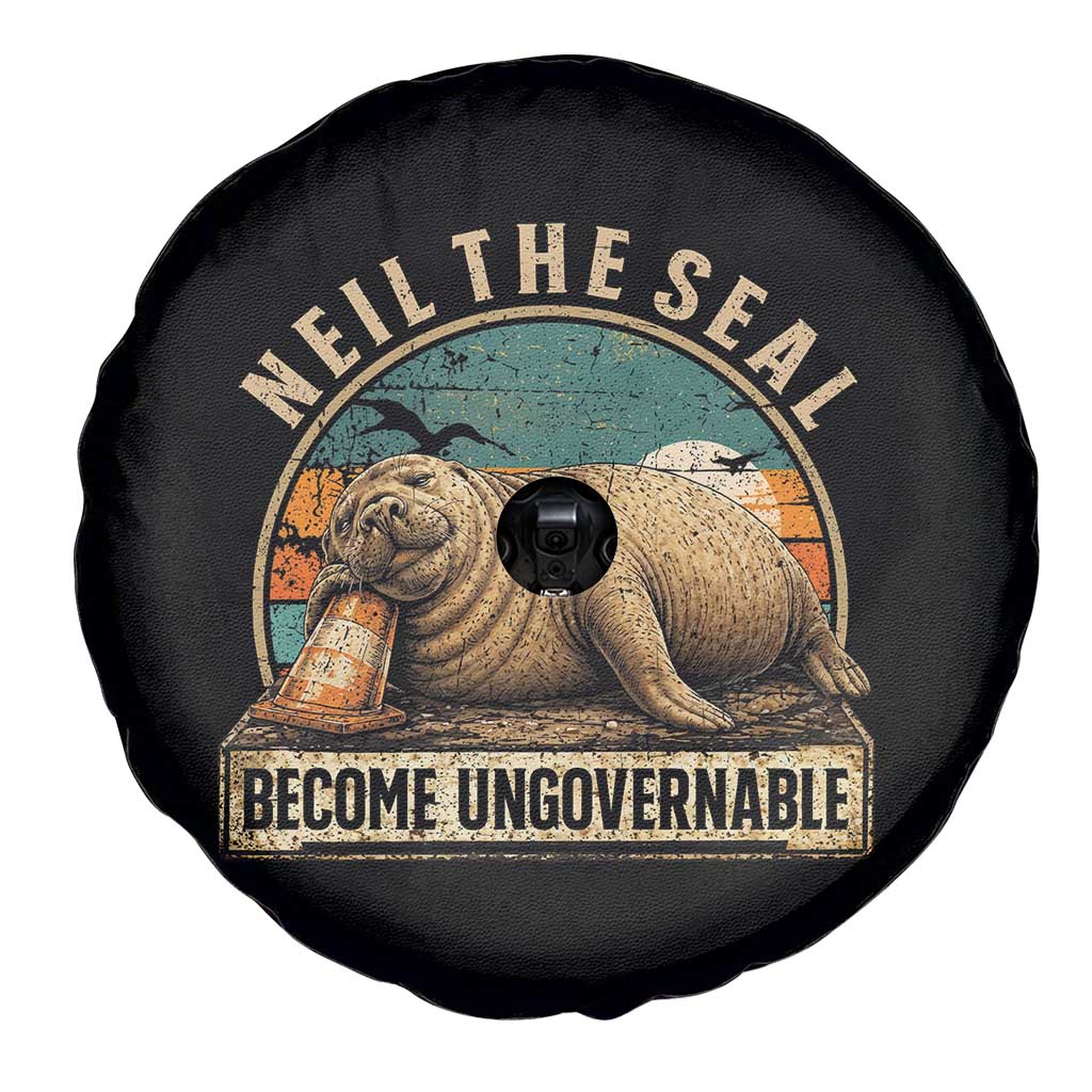 Neil The Seal Become Ungovernable Spare Tire Cover Funny Elephant Seal Meme TS14 Print Your Wear