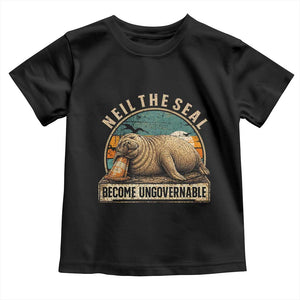 Neil The Seal Become Ungovernable Toddler T Shirt Funny Elephant Seal Meme TS14 Black Print Your Wear