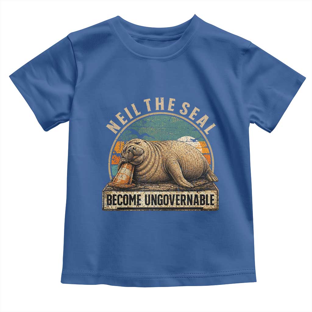 Neil The Seal Become Ungovernable Toddler T Shirt Funny Elephant Seal Meme TS14 Royal Blue Print Your Wear