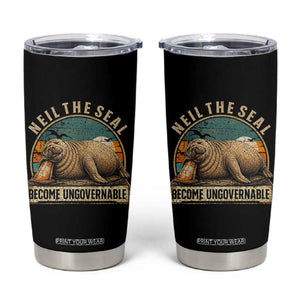 Neil The Seal Become Ungovernable Tumbler Cup Funny Elephant Seal Meme TS14 Black Print Your Wear