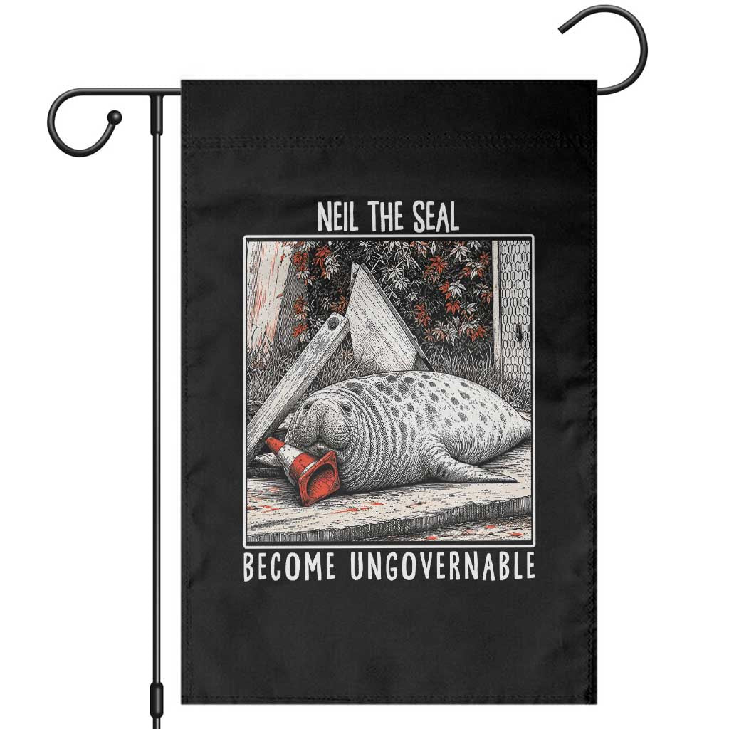 Neil The Seal Become Ungovernable Garden Flag Vintage Elephant Seal Animal Meme TS14 Black Print Your Wear