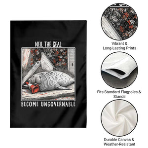 Neil The Seal Become Ungovernable Garden Flag Vintage Elephant Seal Animal Meme TS14 Print Your Wear