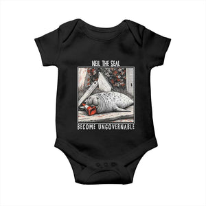 Neil The Seal Become Ungovernable Baby Onesie Vintage Elephant Seal Animal Meme TS14 Black Print Your Wear