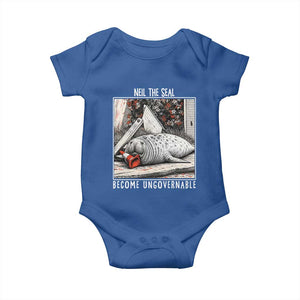 Neil The Seal Become Ungovernable Baby Onesie Vintage Elephant Seal Animal Meme TS14 Royal Blue Print Your Wear
