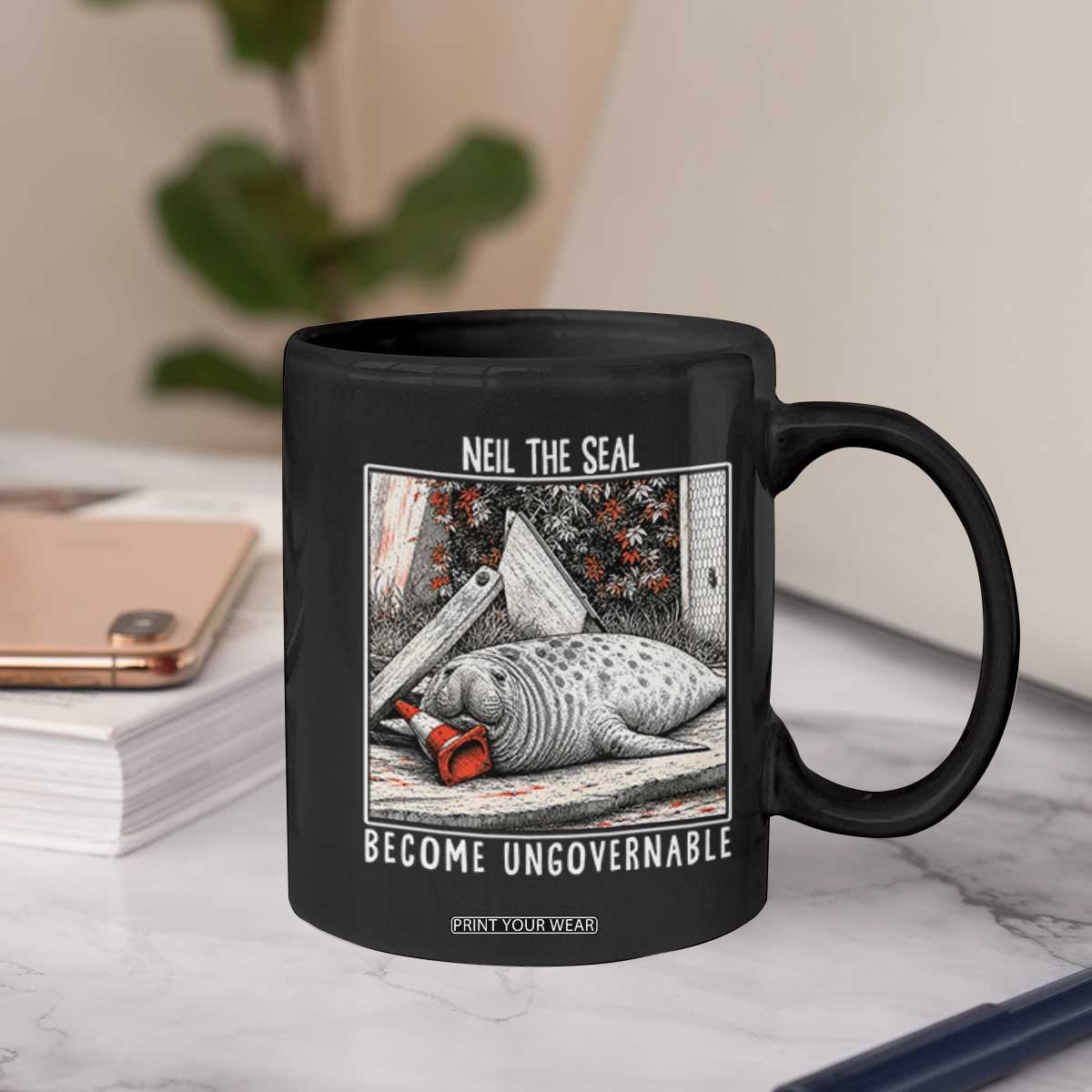 Neil The Seal Become Ungovernable Coffee Mug Vintage Elephant Seal Animal Meme TS14 Print Your Wear