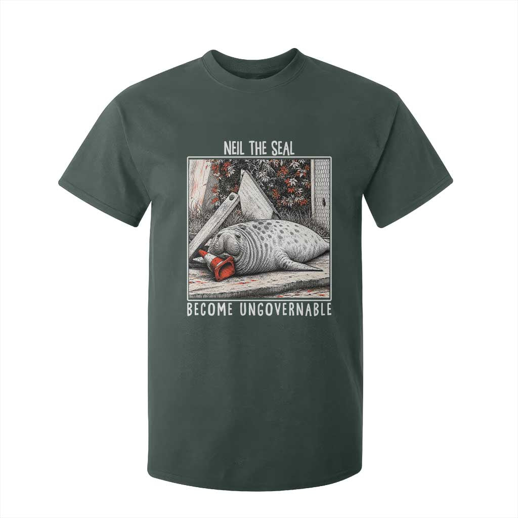 Neil The Seal Become Ungovernable T Shirt For Kid Vintage Elephant Seal Animal Meme TS14 Dark Forest Green Print Your Wear