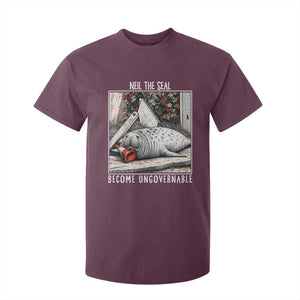Neil The Seal Become Ungovernable T Shirt For Kid Vintage Elephant Seal Animal Meme TS14 Maroon Print Your Wear