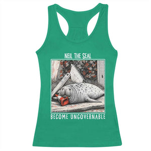 Neil The Seal Become Ungovernable Racerback Tank Top Vintage Elephant Seal Animal Meme TS14 Irish Green Print Your Wear