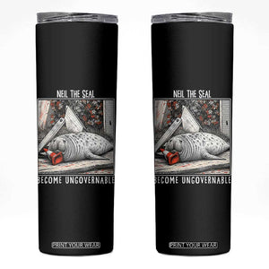 Neil The Seal Become Ungovernable Skinny Tumbler Vintage Elephant Seal Animal Meme TS14 Black Print Your Wear