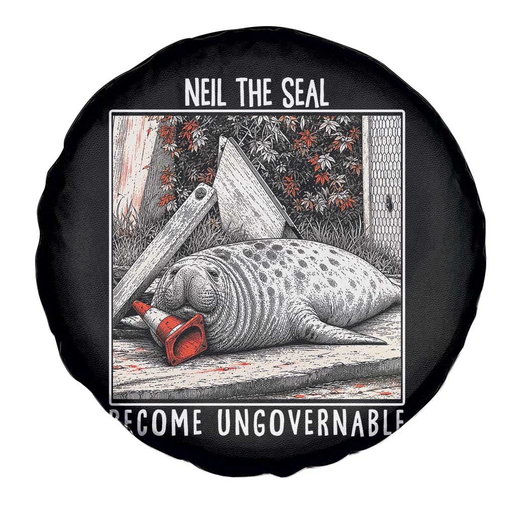 Neil The Seal Become Ungovernable Spare Tire Cover Vintage Elephant Seal Animal Meme TS14 Print Your Wear