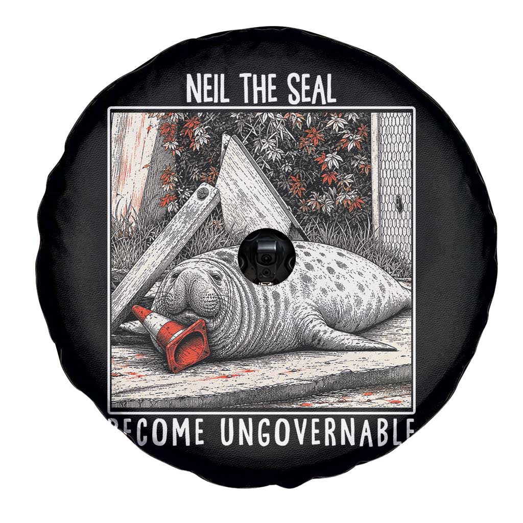 Neil The Seal Become Ungovernable Spare Tire Cover Vintage Elephant Seal Animal Meme TS14 Print Your Wear