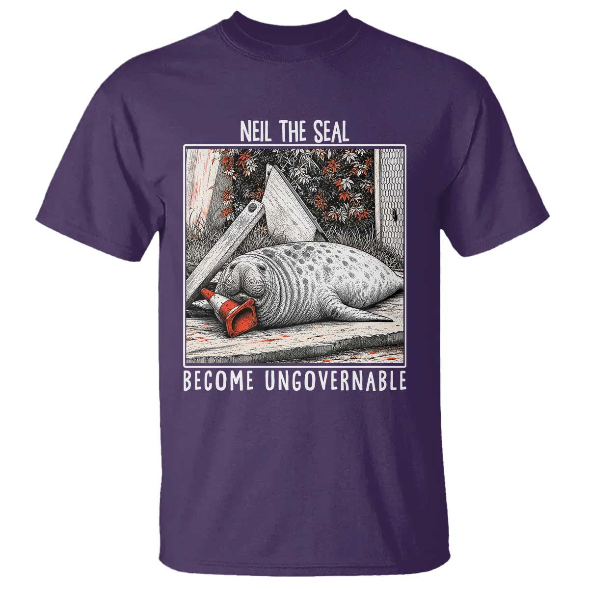 Neil The Seal Become Ungovernable T Shirt Vintage Elephant Seal Animal Meme TS14 Purple Print Your Wear