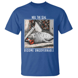 Neil The Seal Become Ungovernable T Shirt Vintage Elephant Seal Animal Meme TS14 Royal Blue Print Your Wear