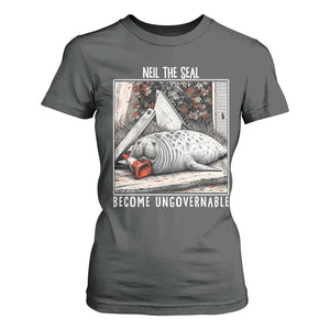 Neil The Seal Become Ungovernable T Shirt For Women Vintage Elephant Seal Animal Meme TS14 Dark Heather Print Your Wear