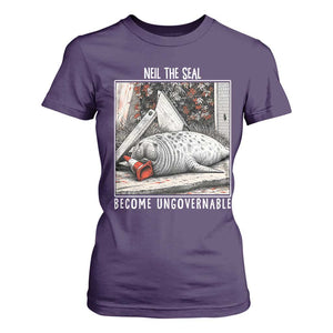 Neil The Seal Become Ungovernable T Shirt For Women Vintage Elephant Seal Animal Meme TS14 Purple Print Your Wear