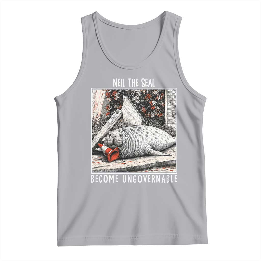 Neil The Seal Become Ungovernable Tank Top Vintage Elephant Seal Animal Meme TS14 Athletic Heather Print Your Wear