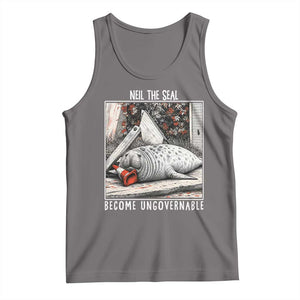 Neil The Seal Become Ungovernable Tank Top Vintage Elephant Seal Animal Meme TS14 Deep Heather Print Your Wear