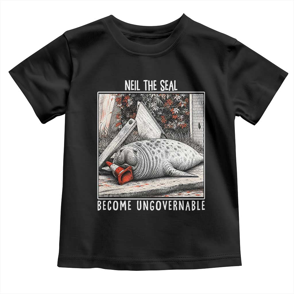 Neil The Seal Become Ungovernable Toddler T Shirt Vintage Elephant Seal Animal Meme TS14 Black Print Your Wear