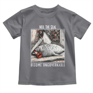 Neil The Seal Become Ungovernable Toddler T Shirt Vintage Elephant Seal Animal Meme TS14 Charcoal Print Your Wear