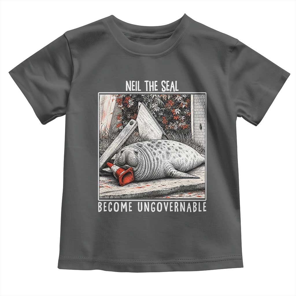 Neil The Seal Become Ungovernable Toddler T Shirt Vintage Elephant Seal Animal Meme TS14 Dark Heather Print Your Wear