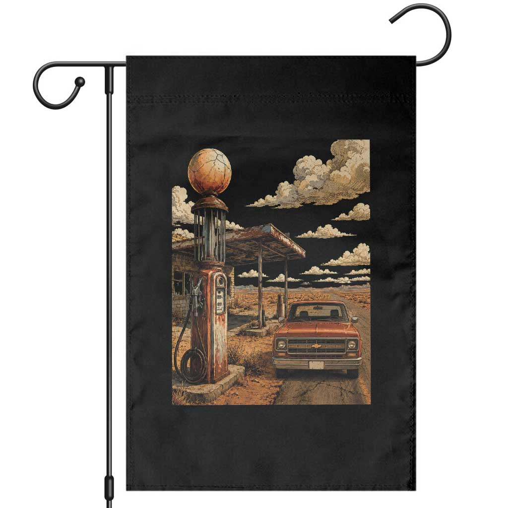 Route Highway 66 Classic Gas Pump Desert Classic Pickup Truck Car Lover Garden Flag TS14 Black Print Your Wear