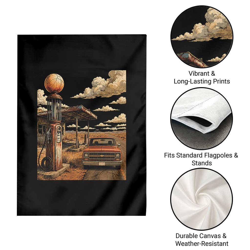 Highway 66 Classic Gas Pump Desert Classic Pickup Truck Car Lover Garden Flag TS14 Print Your Wear