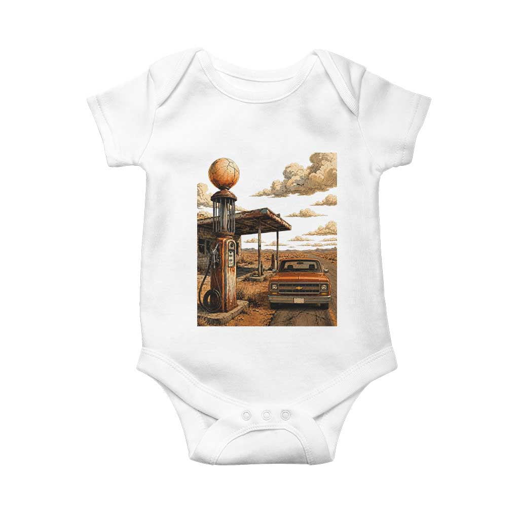 Highway 66 Classic Gas Pump Desert Classic Pickup Truck Car Lover Baby Onesie TS14 White Print Your Wear
