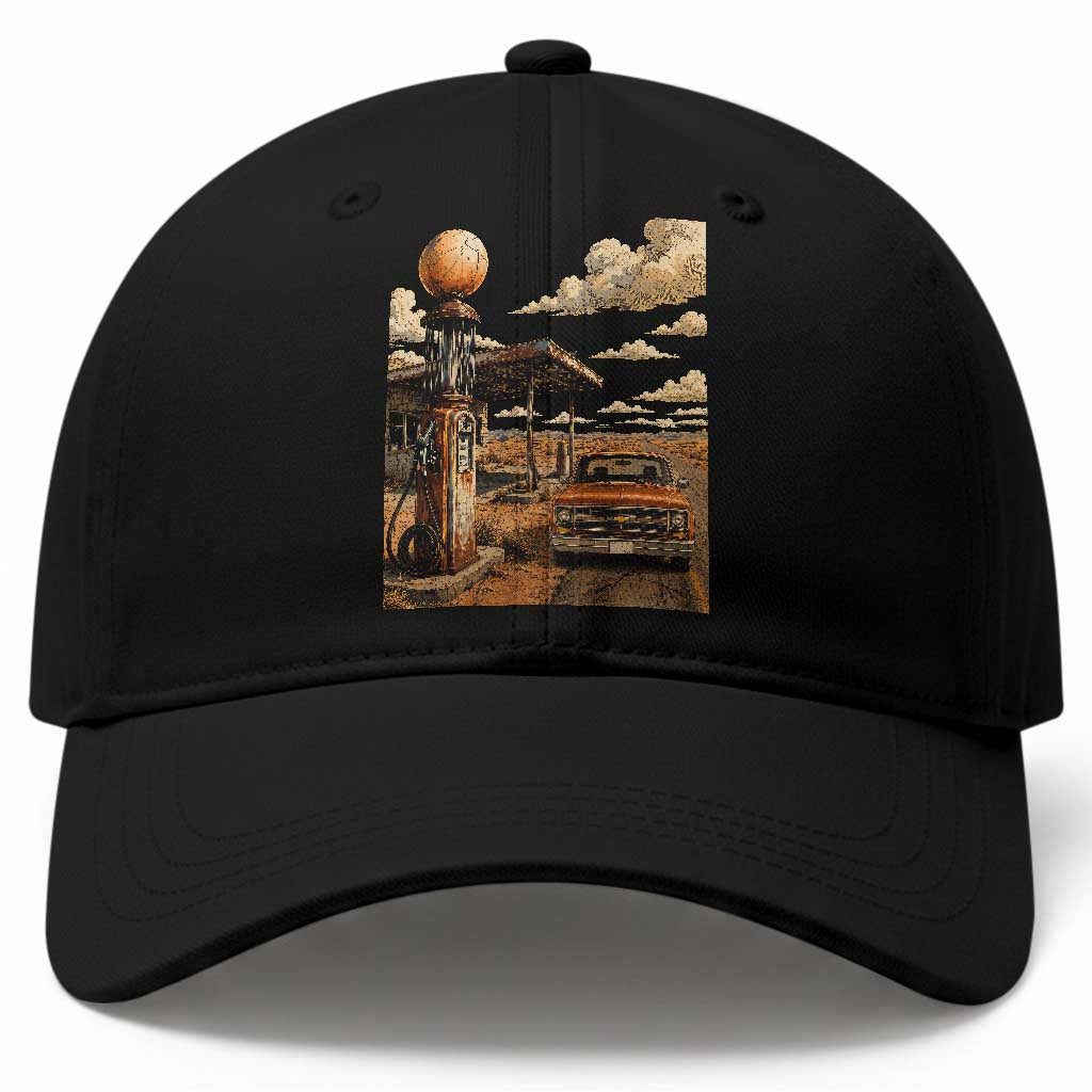 Route Highway 66 Classic Gas Pump Desert Classic Pickup Truck Car Lover Baseball Cap TS14 Print Your Wear