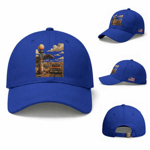 Highway 66 Classic Gas Pump Desert Classic Pickup Truck Car Lover Baseball Cap TS14 Baseball Cap Universal Fit Royal Blue Print Your Wear