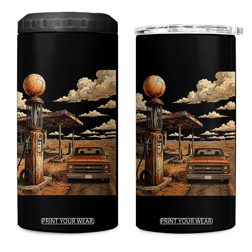 Highway 66 Classic Gas Pump Desert Classic Pickup Truck Car Lover 4 in 1 Can Cooler Tumbler TS14 One Size: 16 oz Black Print Your Wear