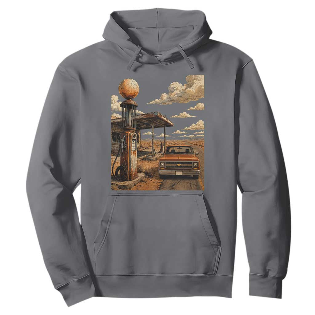 Highway 66 Classic Gas Pump Desert Classic Pickup Truck Car Lover Hoodie TS14 Charcoal Print Your Wear