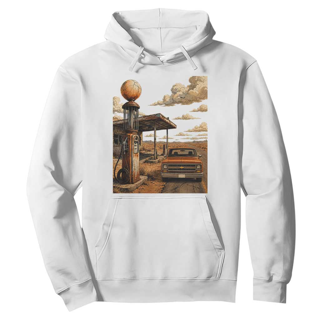 Highway 66 Classic Gas Pump Desert Classic Pickup Truck Car Lover Hoodie TS14 White Print Your Wear