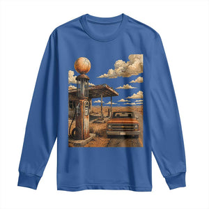 Highway 66 Classic Gas Pump Desert Classic Pickup Truck Car Lover Long Sleeve Shirt TS14 Royal Blue Print Your Wear