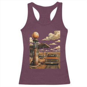 Highway 66 Classic Gas Pump Desert Classic Pickup Truck Car Lover Racerback Tank Top TS14 Maroon Print Your Wear
