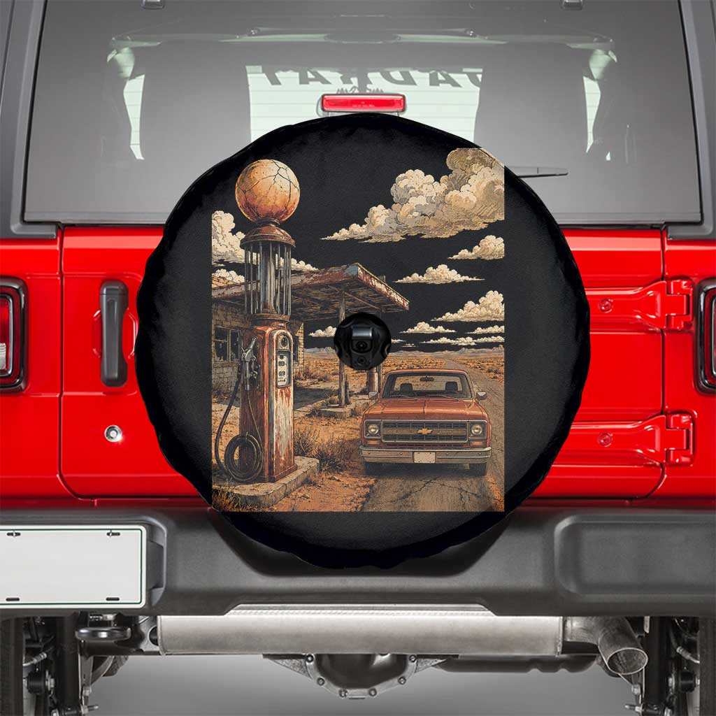 Highway 66 Classic Gas Pump Desert Classic Pickup Truck Car Lover Spare Tire Cover TS14 Black Print Your Wear